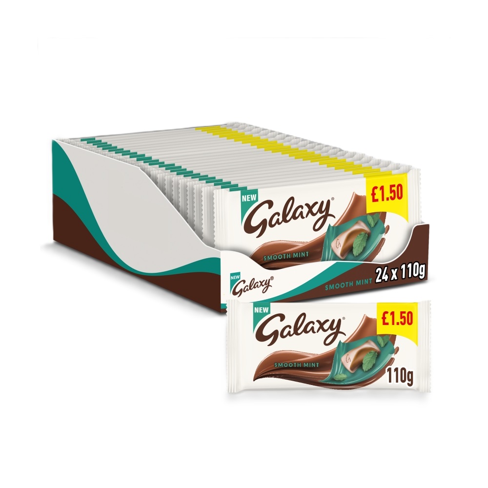 Galaxy Smooth Mint Chocolate Block Bar £1.50 PMP 110g