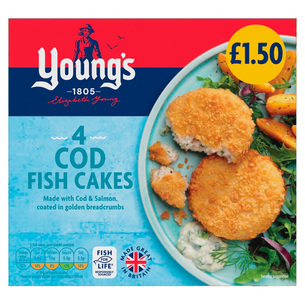 Young's 4 Cod Fish Cakes 200g