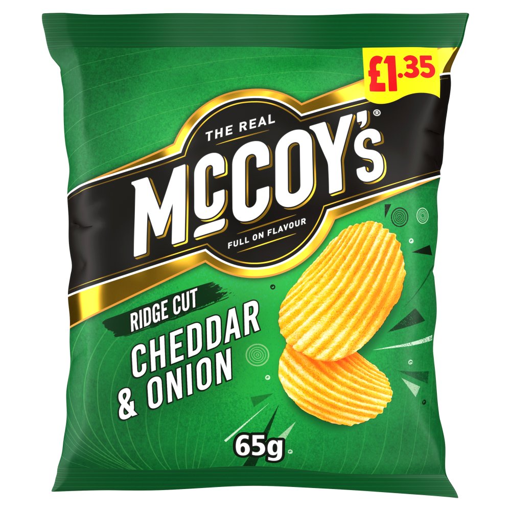 McCoy's Cheddar & Onion Crisps 65g, £1.35 PMP