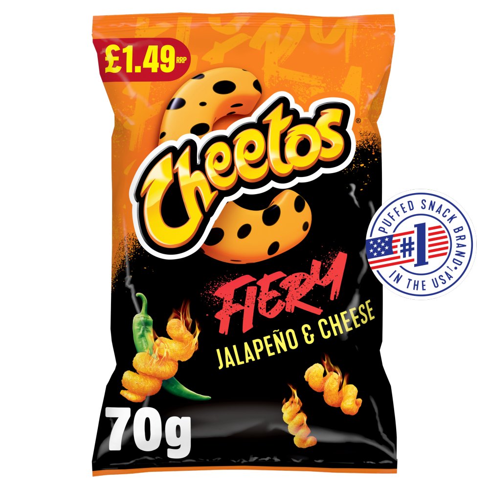 Cheetos Fiery Jalapeno & Cheese Sharing Crisps 70g PMP RRP £1.49