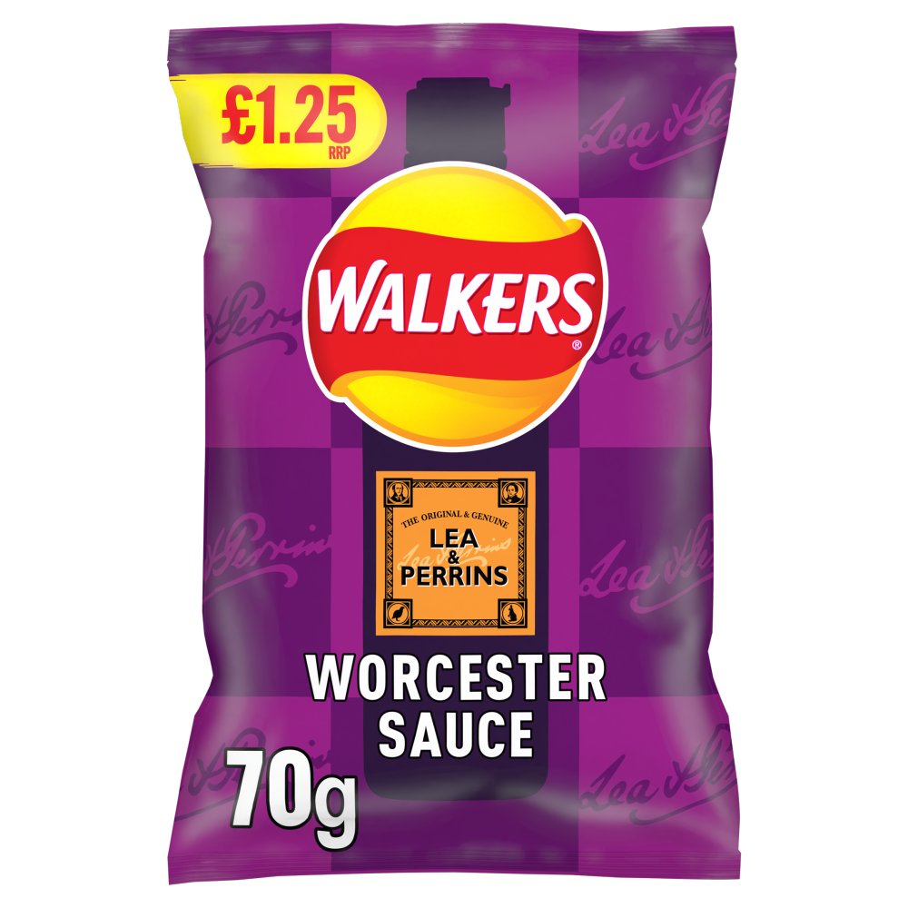 Walkers Worcester Sauce Lea & Perrins Sharing Crisps 70g PMP RRP £1.25
