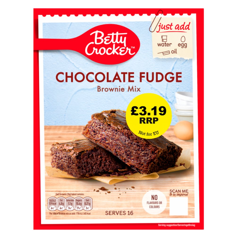 Betty Crocker Chocolate Fudge Brownie Mix 415g- PMP £3.19