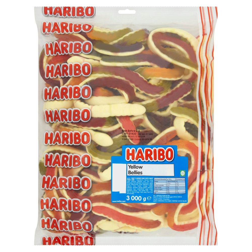 HARIBO Yellow Bellies Fruit Flavour & Foam Gums Sweets Bag 3kg