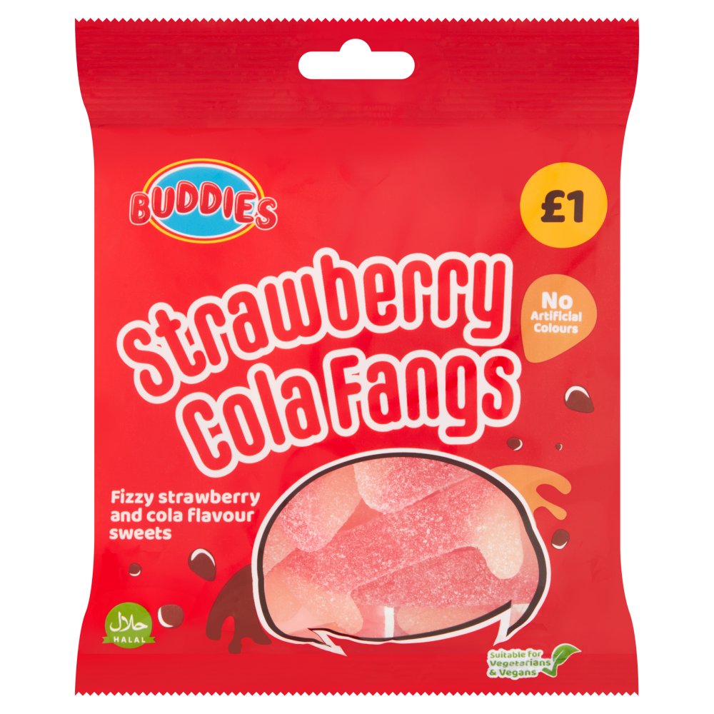 BUDDIES Strawberry Cola Fangs 160g