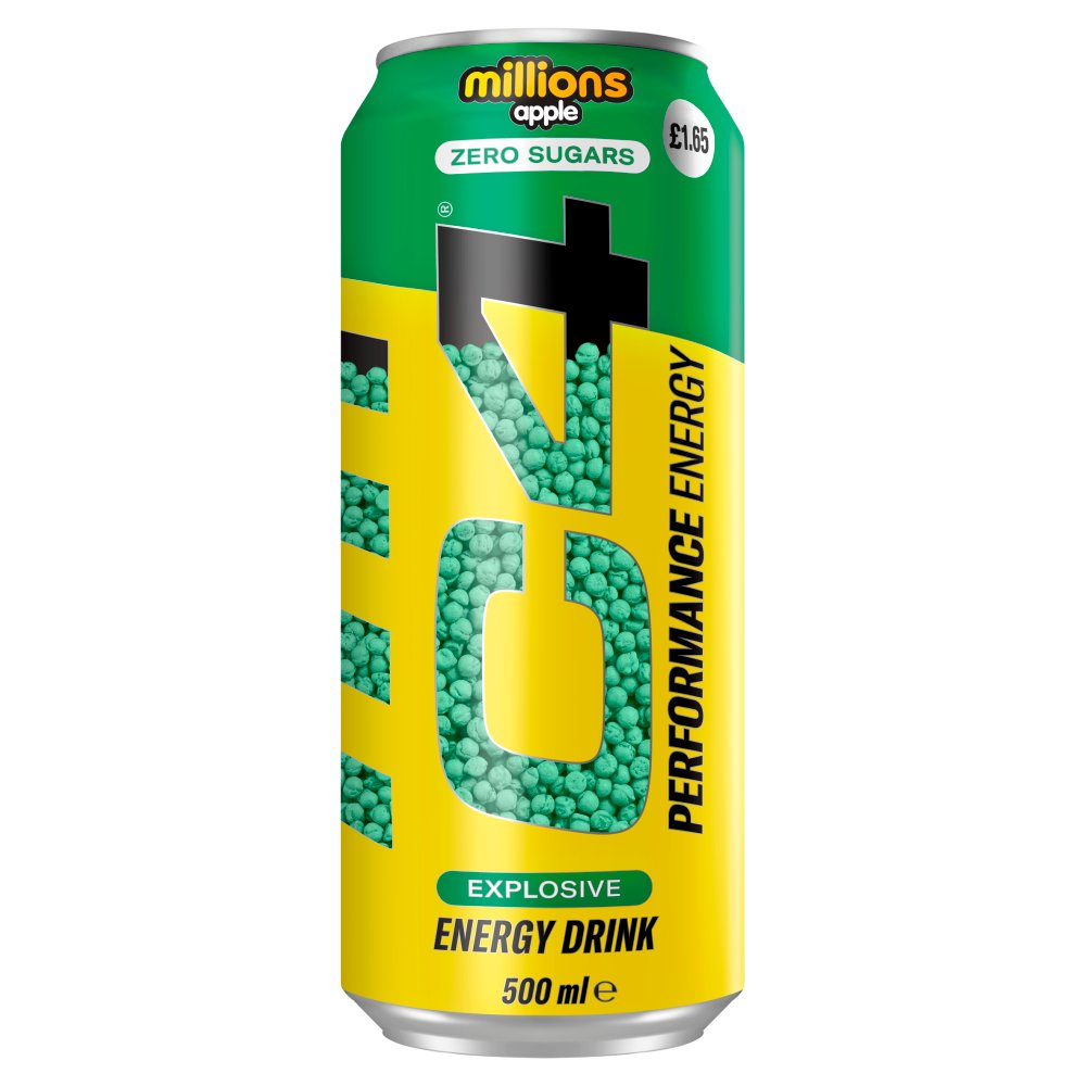 C4 Millions Apple Zero Sugars Explosive Performance Energy Drink 500ml