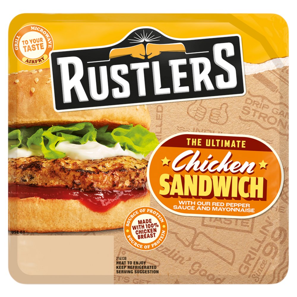 Rustlers The Ultimate Chicken Sandwich with Our Red Pepper Sauce and Mayonnaise 150g