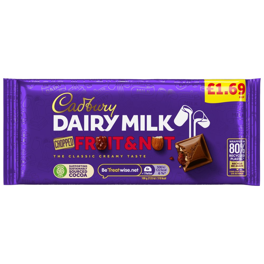 Cadbury Dairy Milk Fruit and Nut Chocolate Bar £1.69 PMP 95g