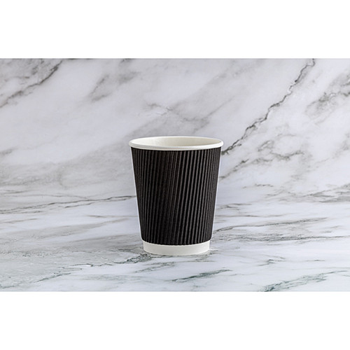 H-P Ripple Cup Black 8Oz