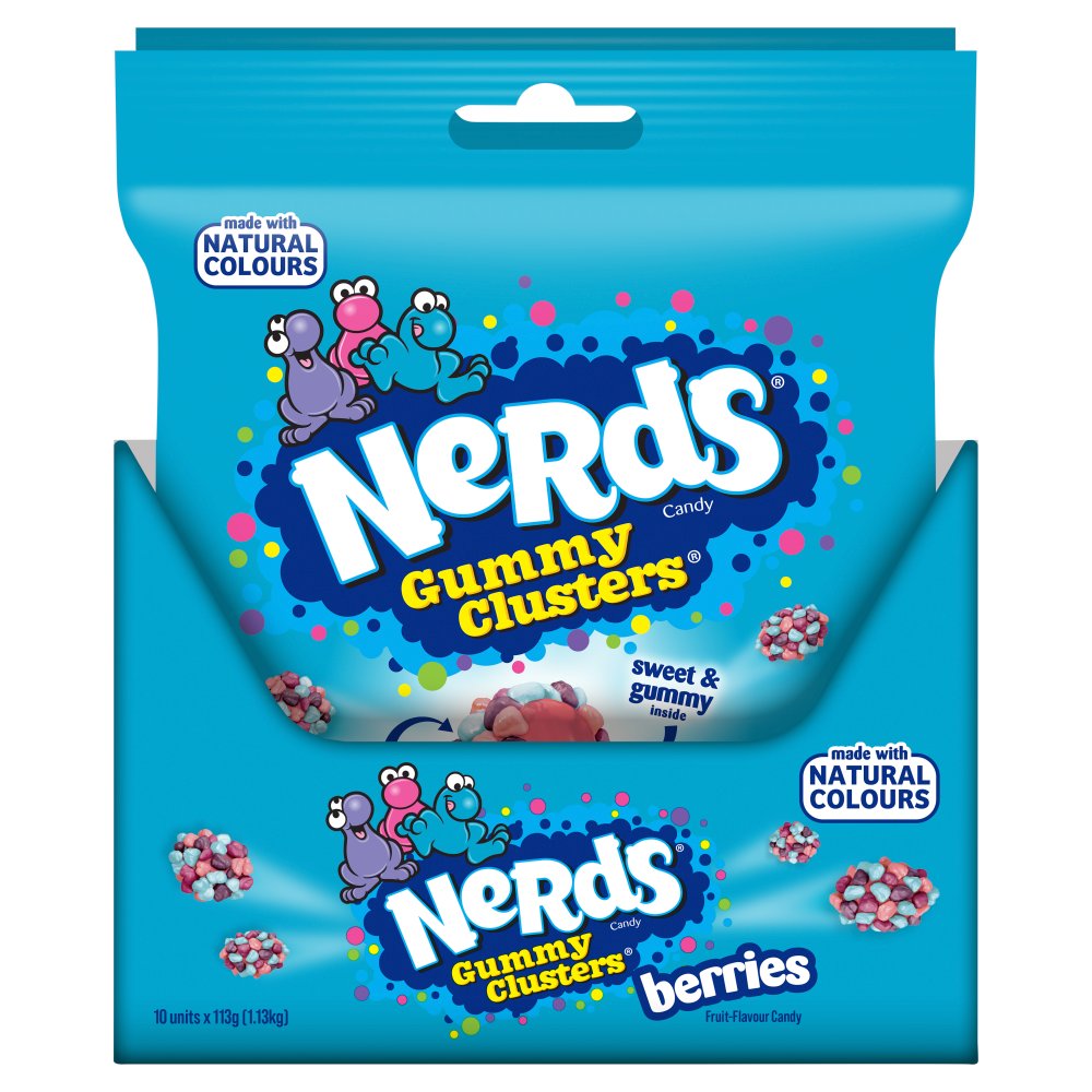Nerds Gummy Clusters Berries Fruit-Flavour Candy 10 x 113g (1.13kg)