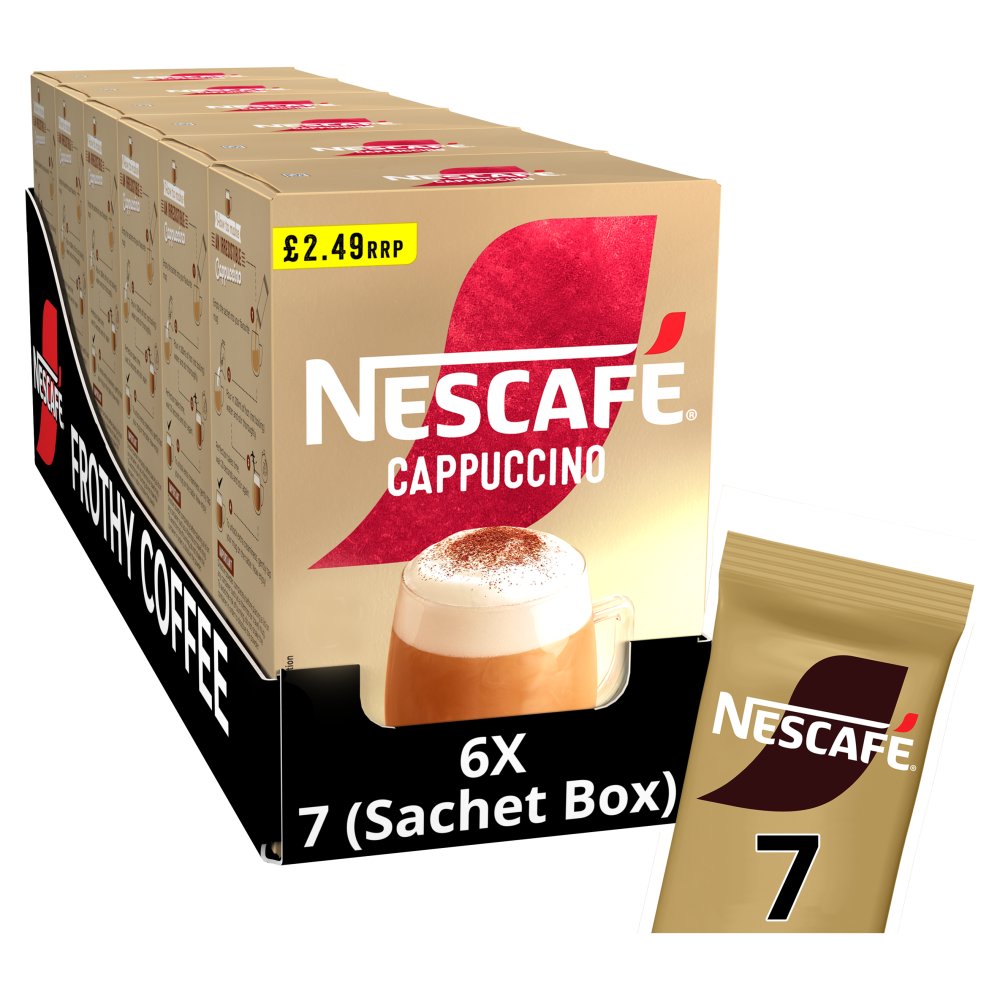 Nescafe Cappuccino Instant Coffee 7 x 15.5g Sachets PMP