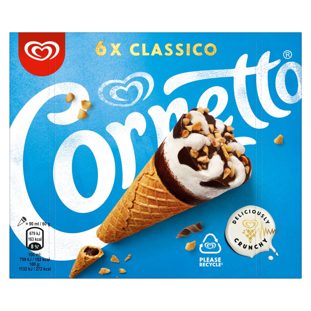 Cornetto Ice cream cone Classico 6x 90 ml
