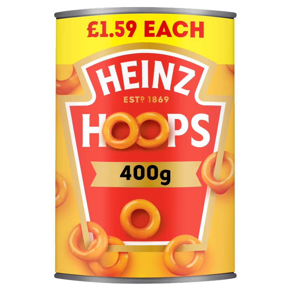Heinz Hoops Shaped Pasta in Tomato Sauce PMP 400g